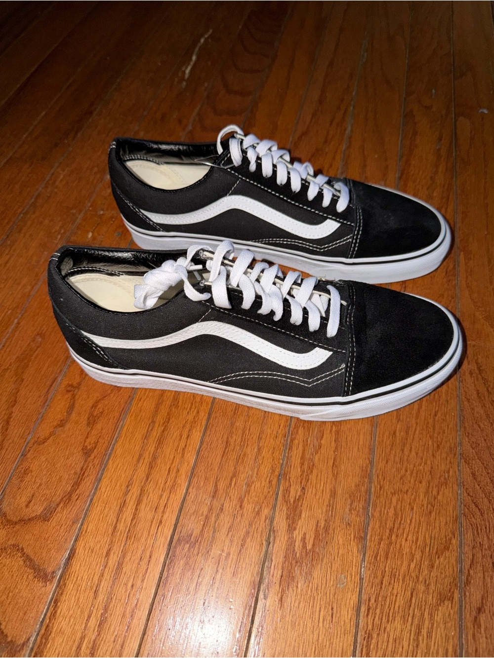 Vans Black and White Old Skool Low-Top Sneakers